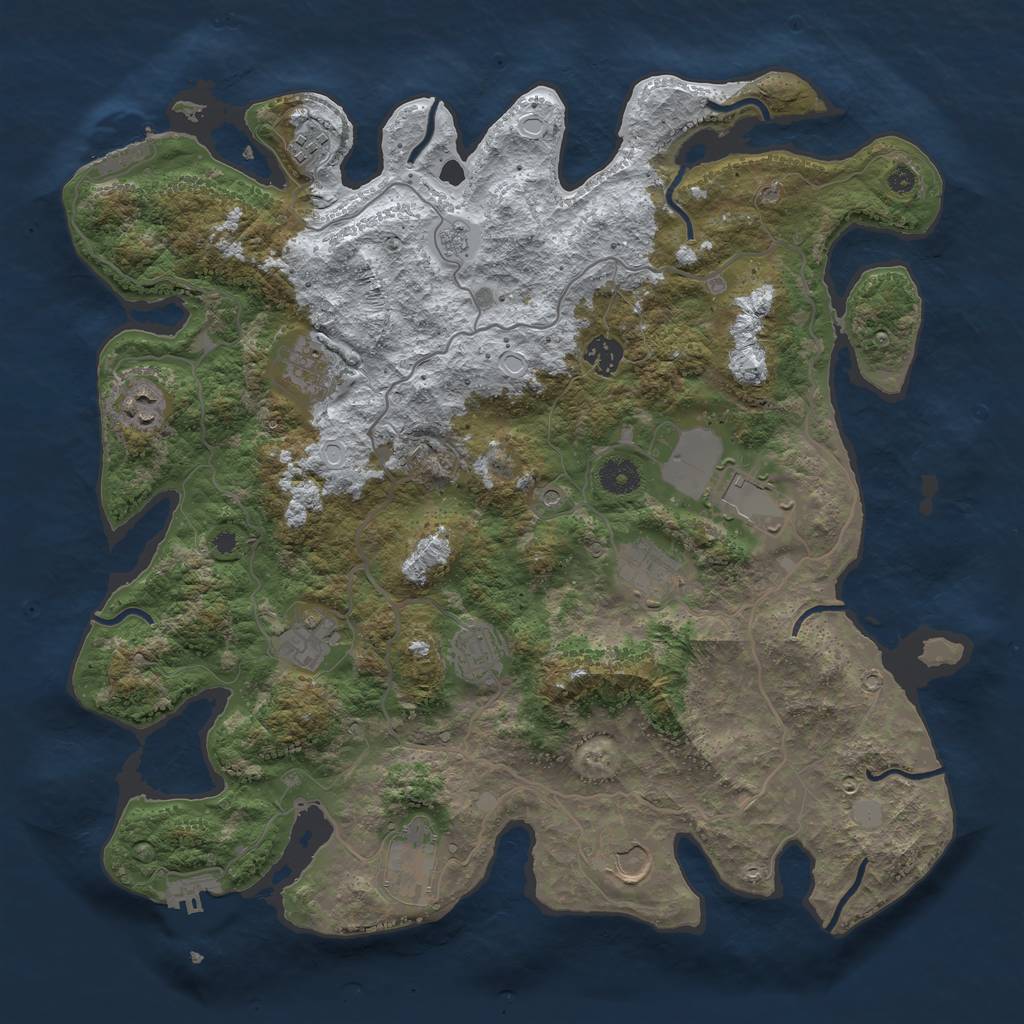 Rust Map: Procedural Map, Size: 4000, Seed: 314019748, 19 Monuments