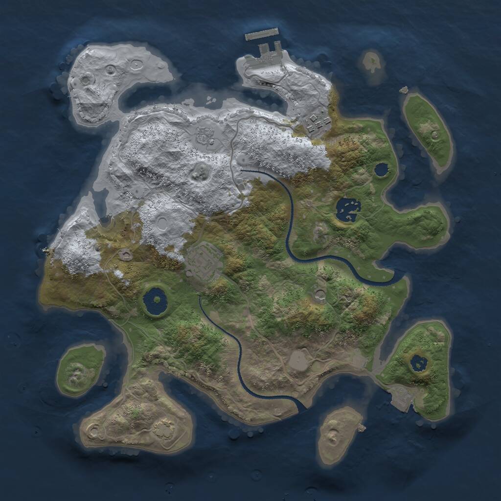 Rust Map: Procedural Map, Size: 3000, Seed: 7506, 8 Monuments
