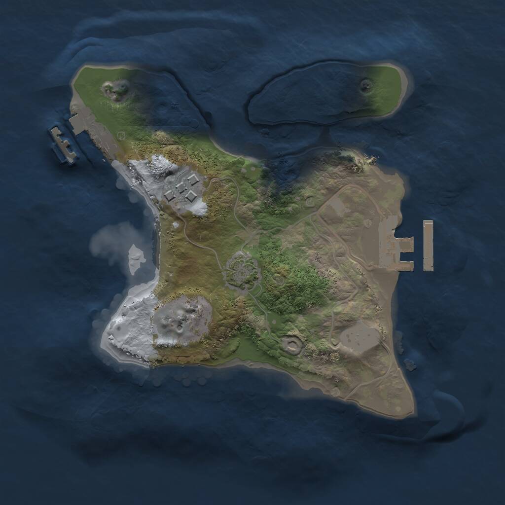 Rust Map: Procedural Map, Size: 2000, Seed: 808, 5 Monuments