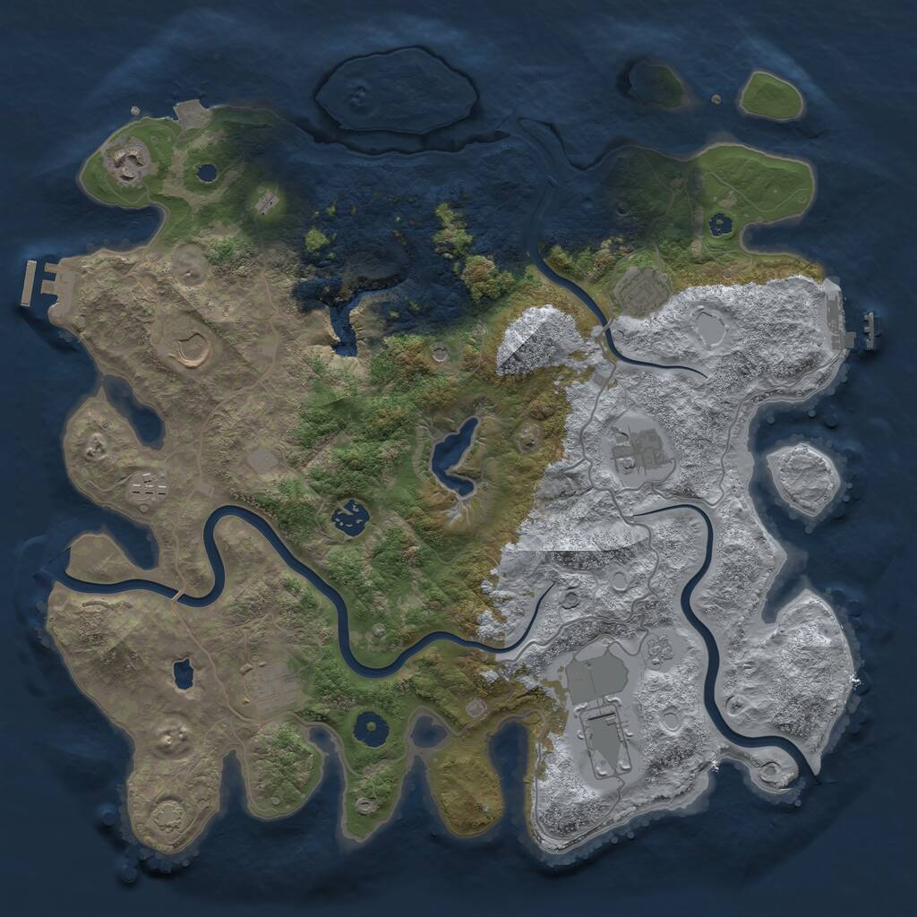 Rust Map: Procedural Map, Size: 4000, Seed: 419652461, 14 Monuments