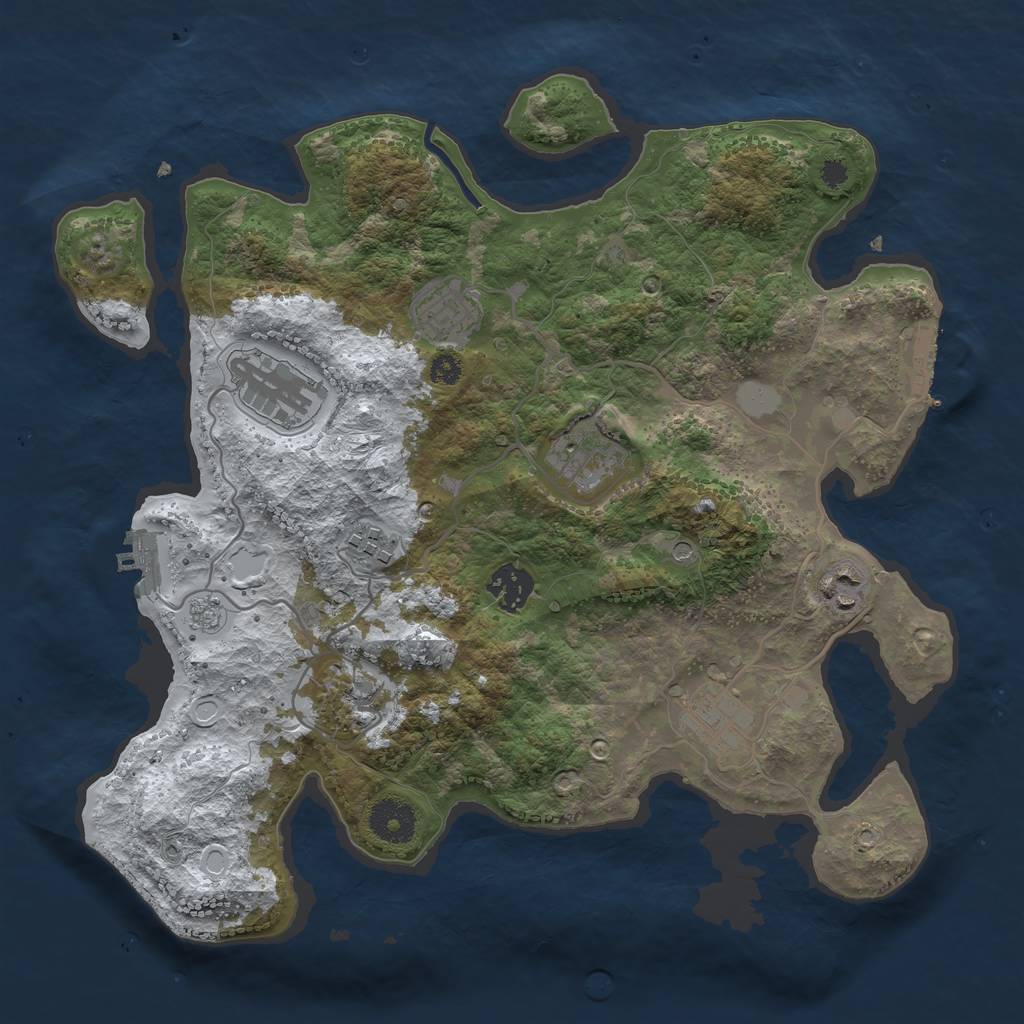 Rust Map: Procedural Map, Size: 3400, Seed: 1000, 17 Monuments