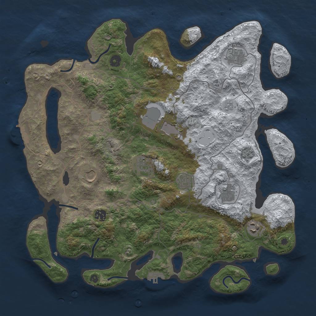 Rust Map: Procedural Map, Size: 4000, Seed: 153552809, 17 Monuments