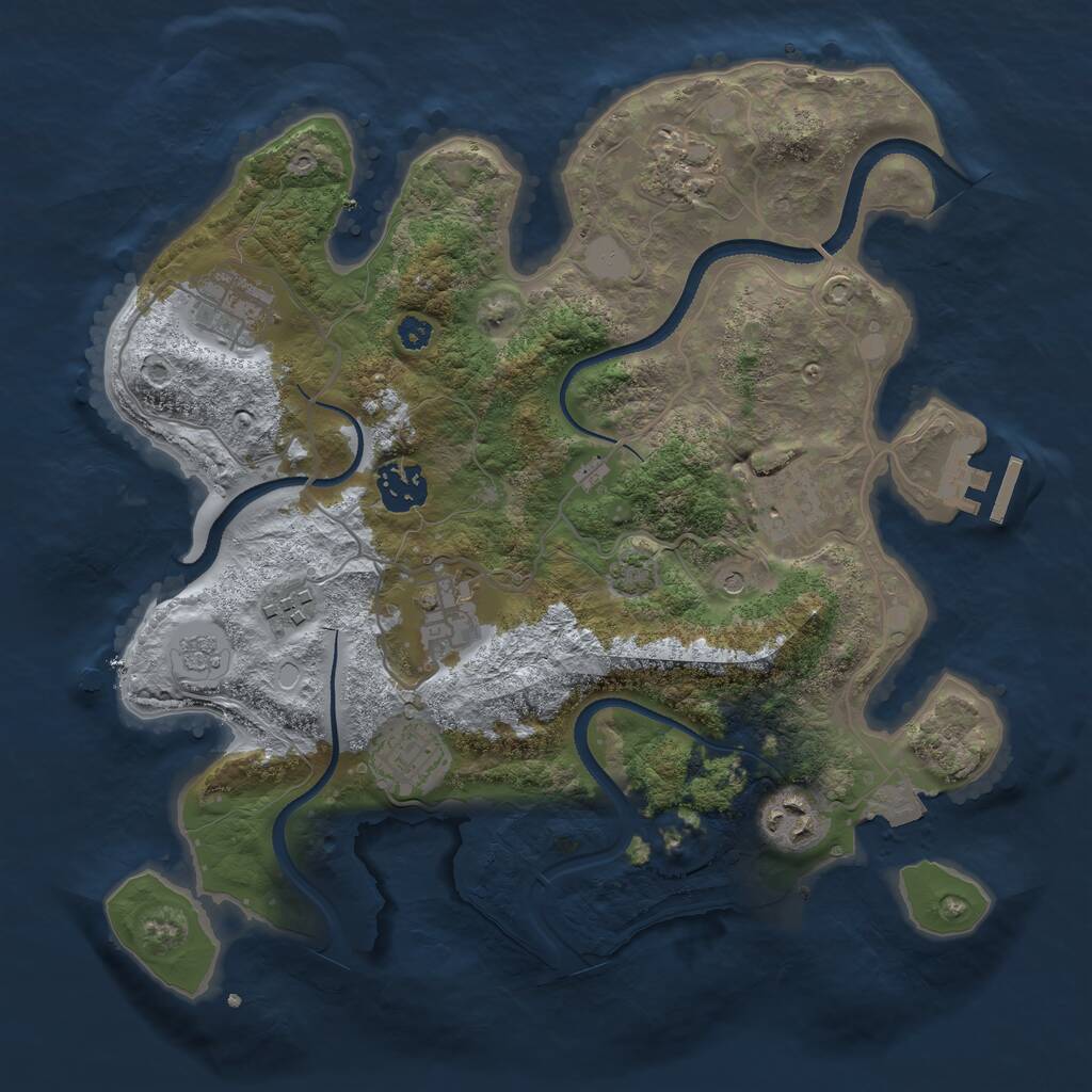 Rust Map: Procedural Map, Size: 3250, Seed: 1471671277, 13 Monuments