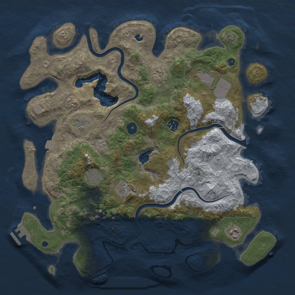 Rust Map: Procedural Map, Size: 4000, Seed: 1168139519, 14 Monuments