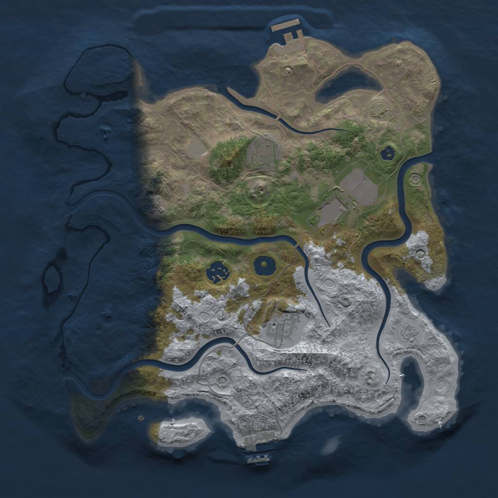 Rust Map: Procedural Map, Size: 3500, Seed: 6032022, 11 Monuments