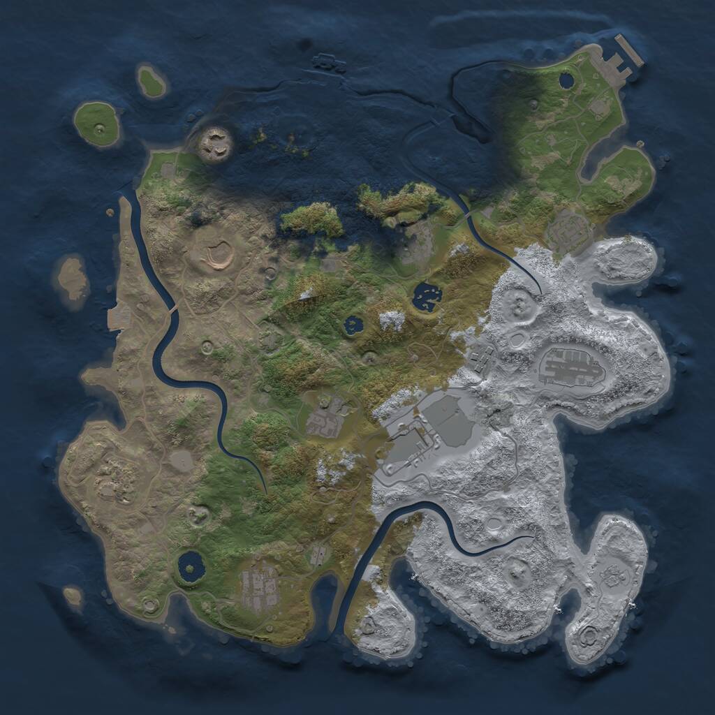 Rust Map: Procedural Map, Size: 3750, Seed: 1171498462, 17 Monuments