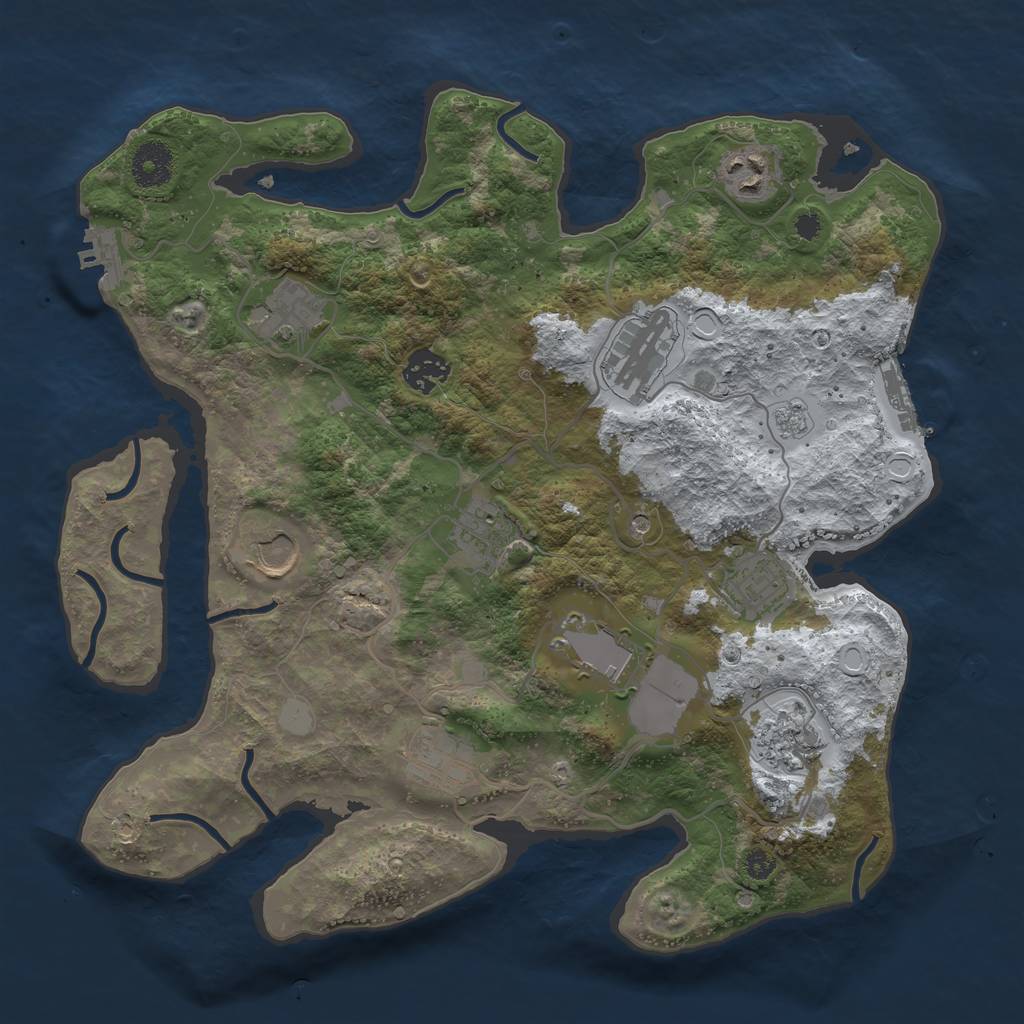 Rust Map: Procedural Map, Size: 3500, Seed: 3425920, 19 Monuments