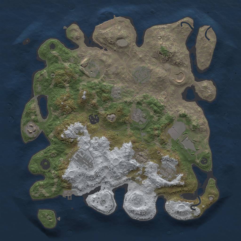 Rust Map: Procedural Map, Size: 3500, Seed: 85574898, 19 Monuments