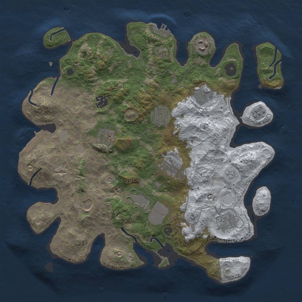 Rust Map: Procedural Map, Size: 3600, Seed: 2986688, 19 Monuments