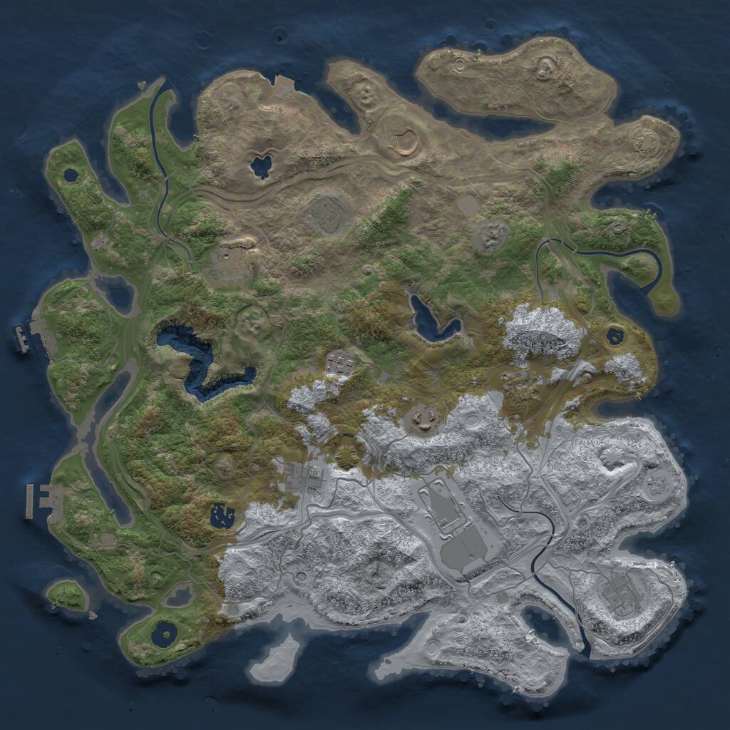 Rust Map: Procedural Map, Size: 4250, Seed: 424929066, 16 Monuments