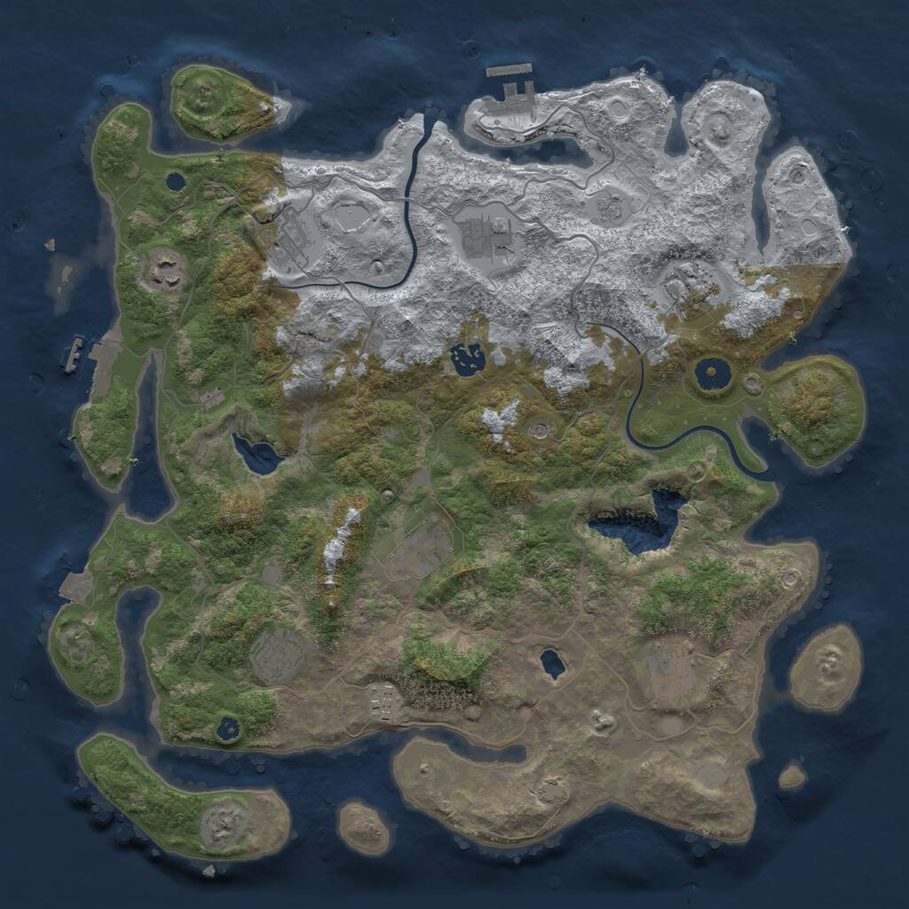 Rust Map: Procedural Map, Size: 4000, Seed: 722052, 15 Monuments