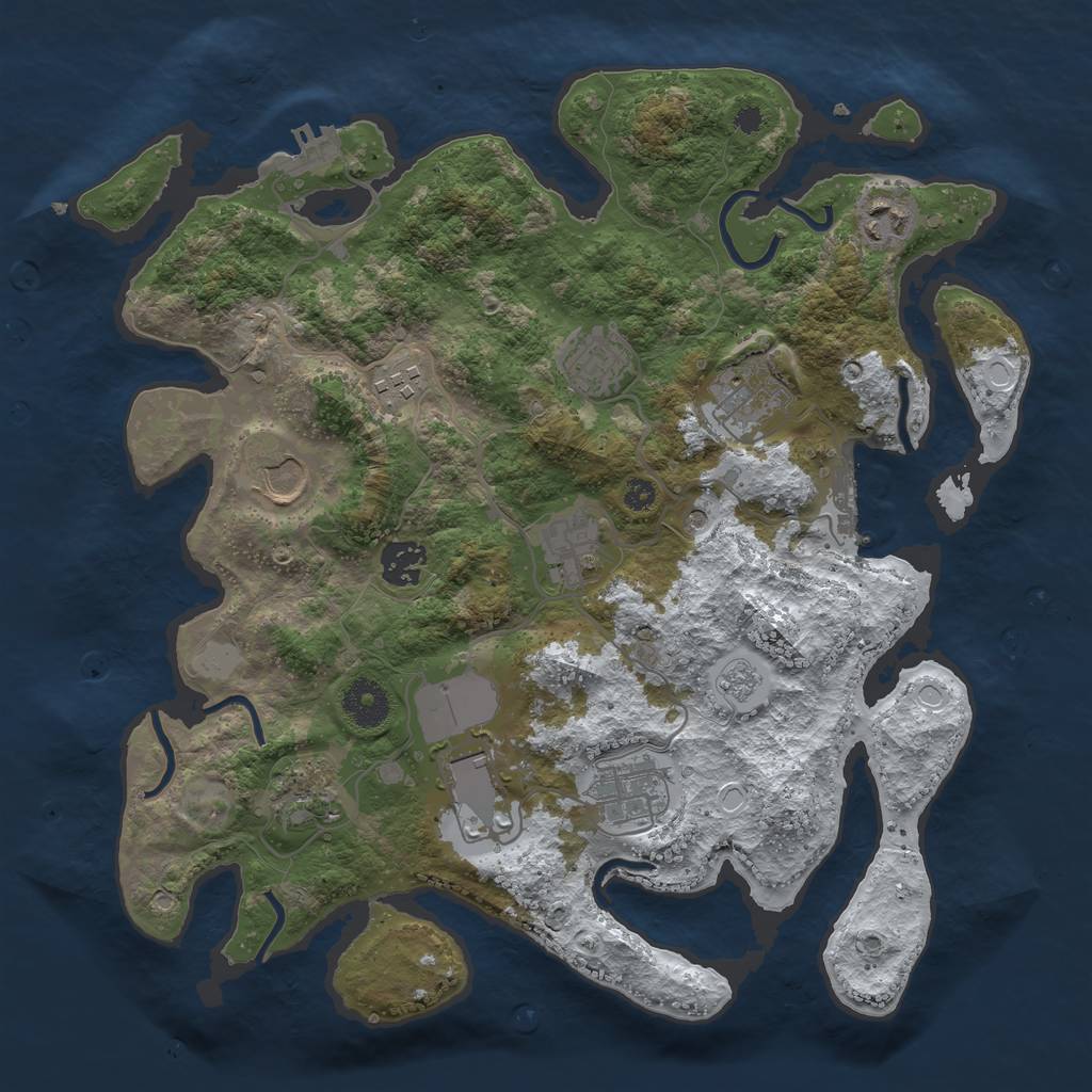 Rust Map: Procedural Map, Size: 3500, Seed: 397917641, 19 Monuments