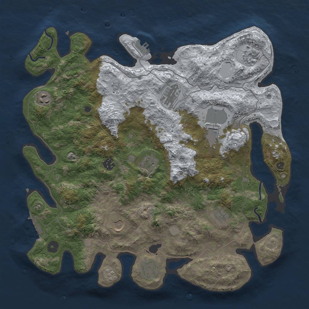 Rust Map: Procedural Map, Size: 4000, Seed: 317308, 19 Monuments
