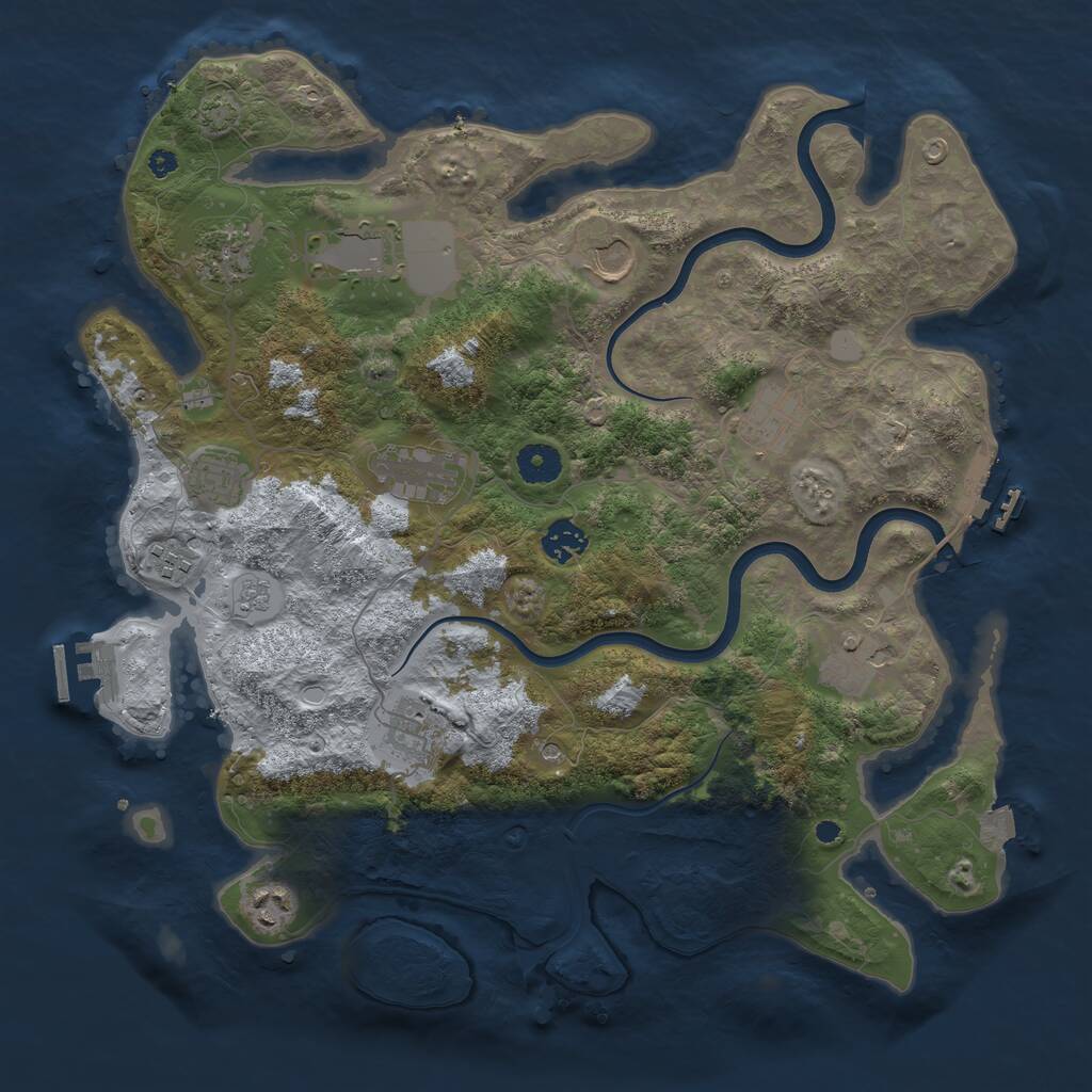 Rust Map: Procedural Map, Size: 3850, Seed: 15487, 17 Monuments