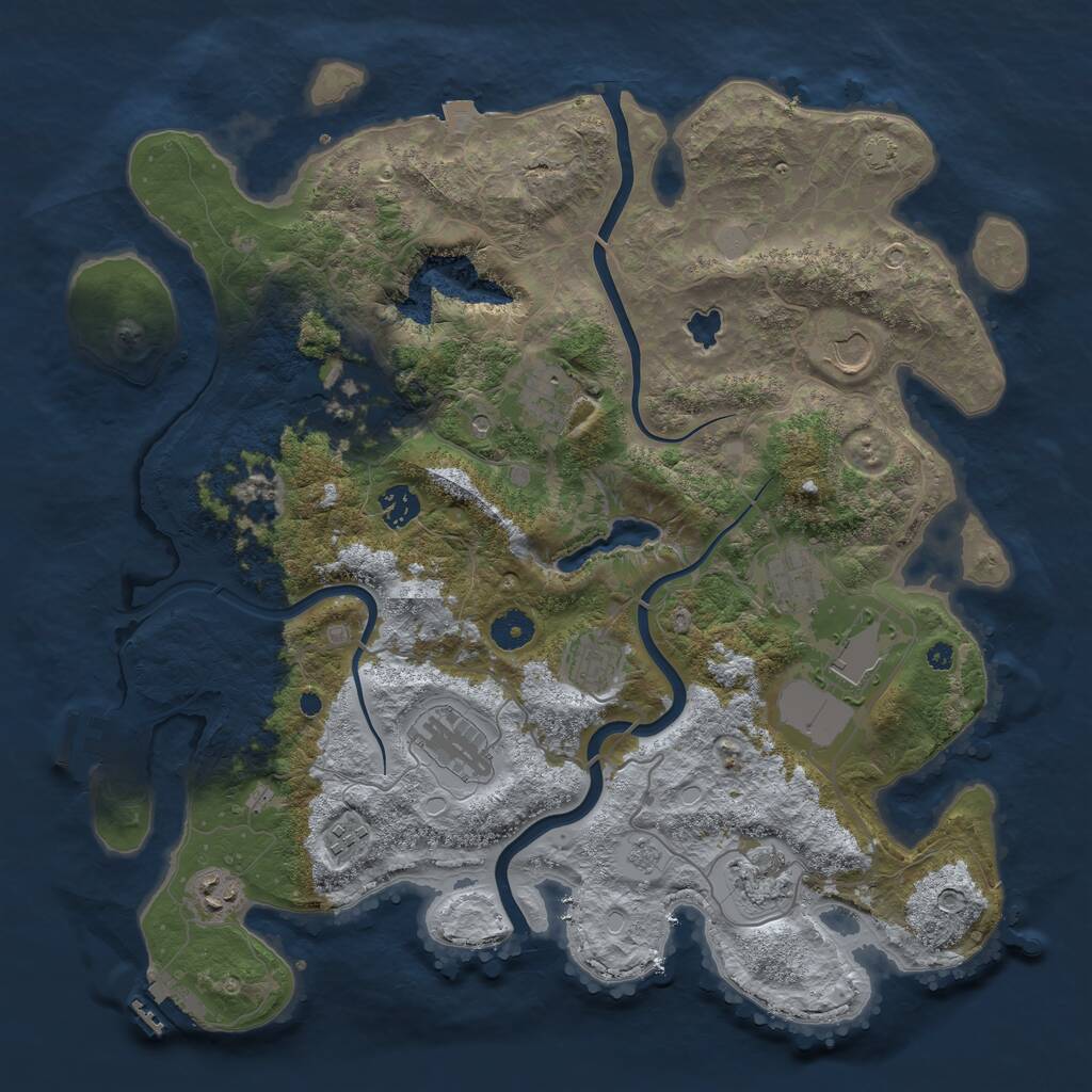 Rust Map: Procedural Map, Size: 4000, Seed: 224529, 17 Monuments