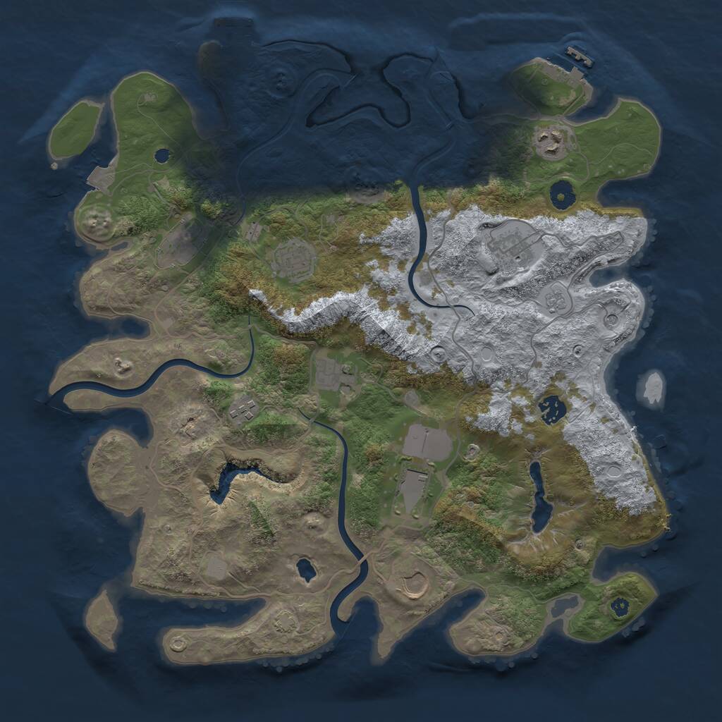 Rust Map: Procedural Map, Size: 4000, Seed: 521677250, 15 Monuments