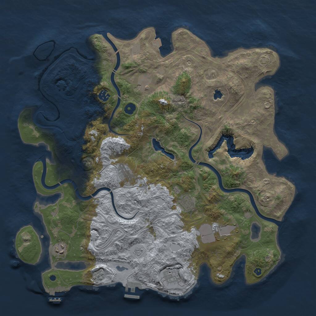 Rust Map: Procedural Map, Size: 4250, Seed: 822706117, 14 Monuments