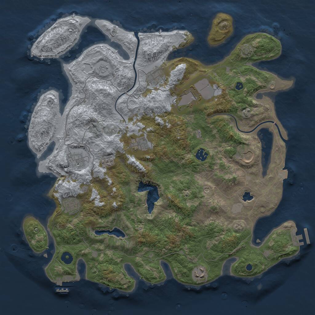Rust Map: Procedural Map, Size: 4000, Seed: 393261, 15 Monuments