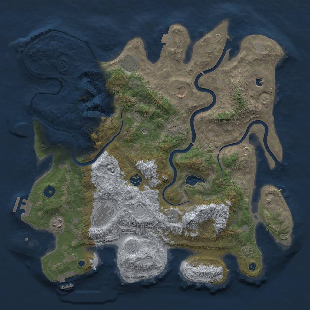 Rust Map: Procedural Map, Size: 4000, Seed: 274578, 12 Monuments