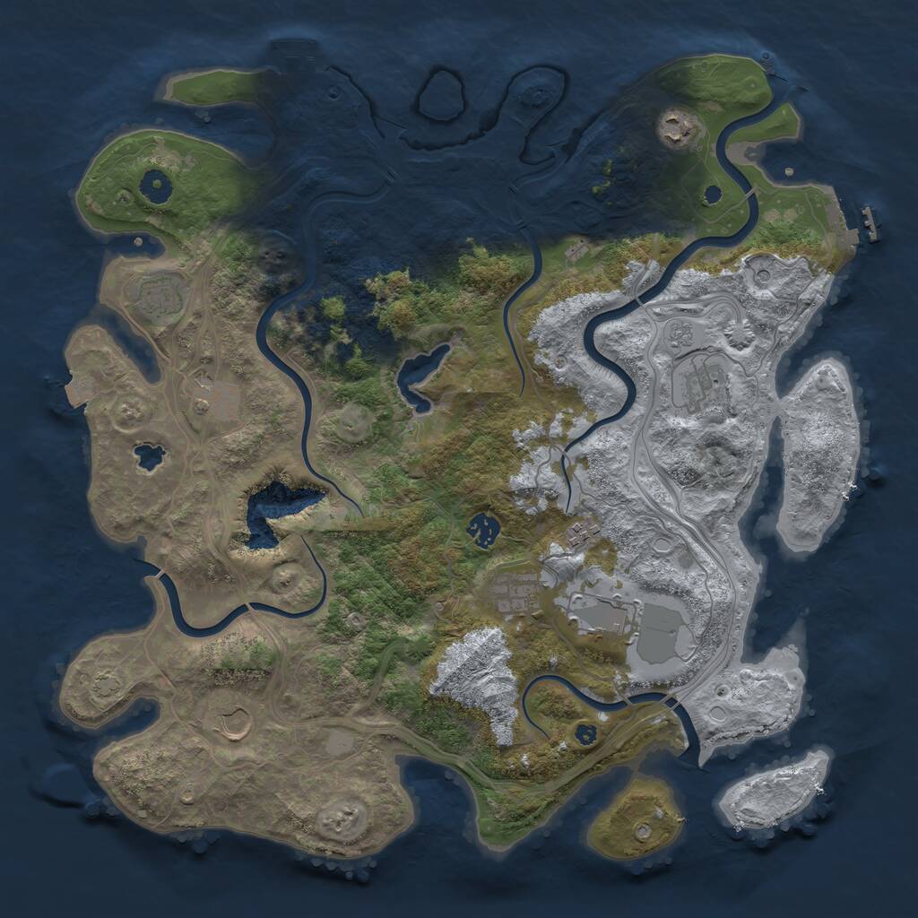 Rust Map: Procedural Map, Size: 4250, Seed: 17005398, 15 Monuments