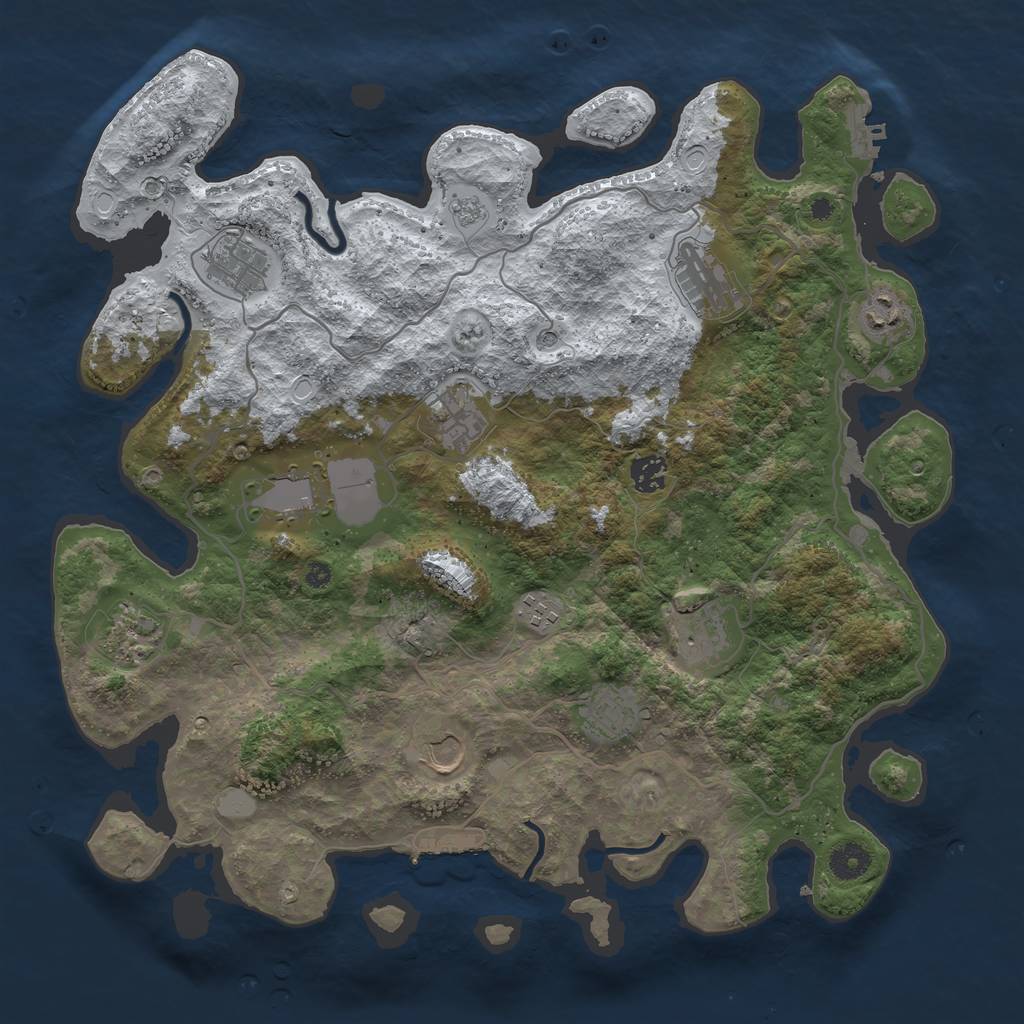 Rust Map: Procedural Map, Size: 4000, Seed: 773169, 20 Monuments