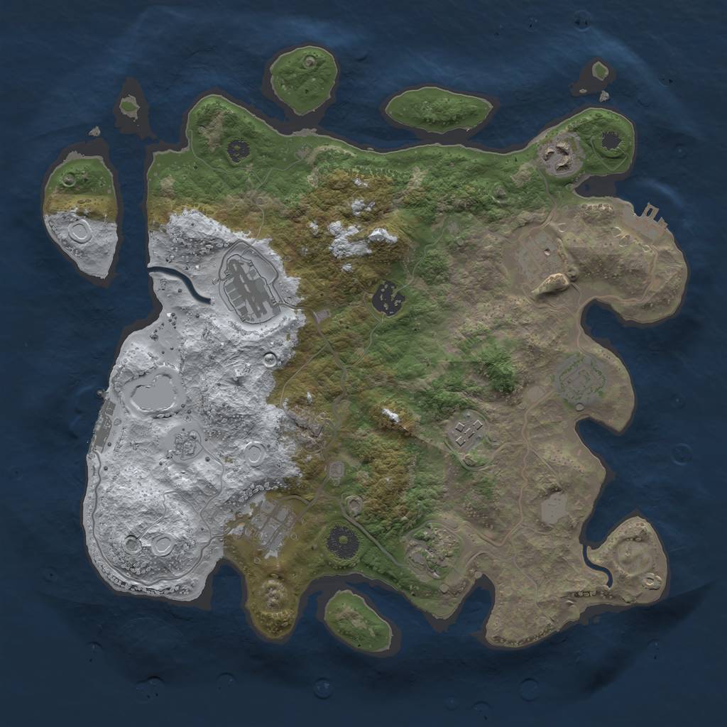 Rust Map: Procedural Map, Size: 3420, Seed: 20220616, 16 Monuments