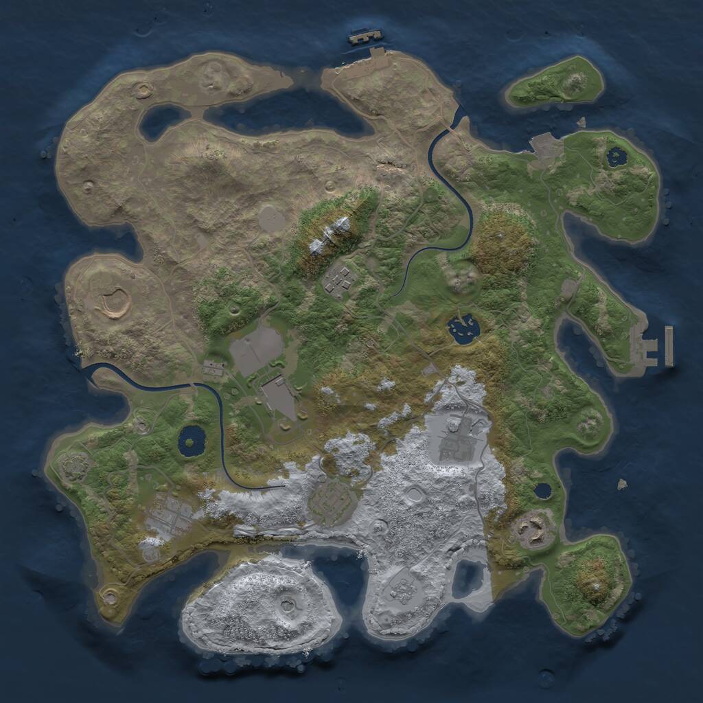 Rust Map: Procedural Map, Size: 3500, Seed: 1630281187, 14 Monuments