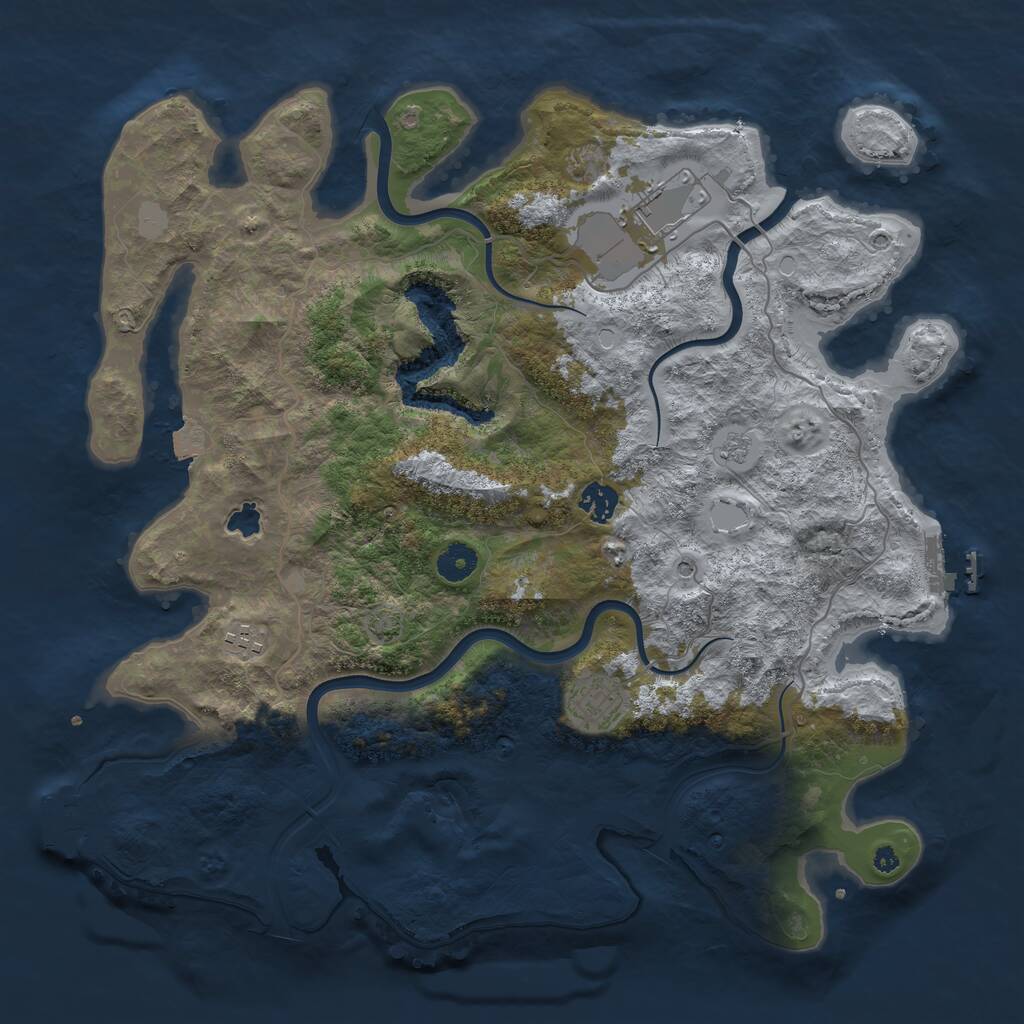 Rust Map: Procedural Map, Size: 4000, Seed: 8349756, 10 Monuments