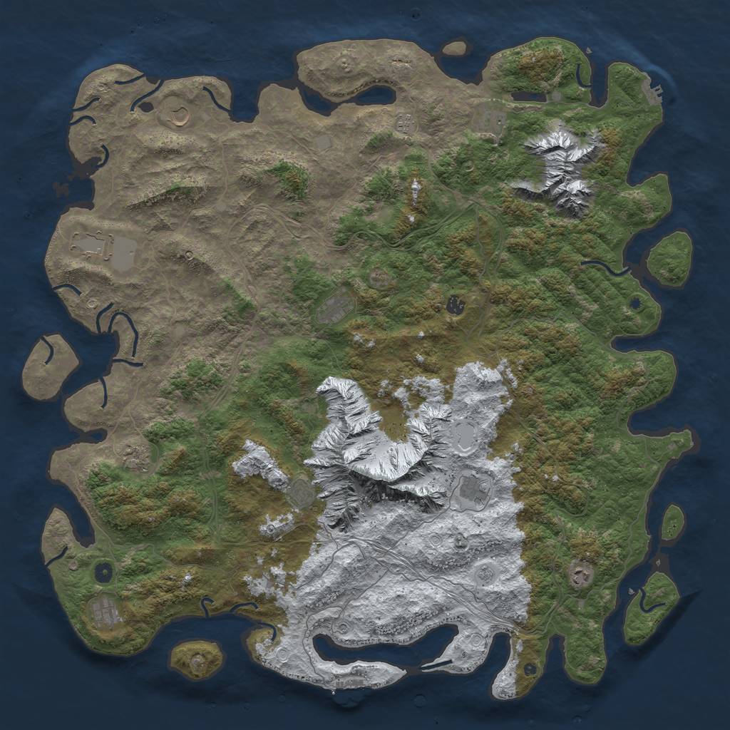 Rust Map: Procedural Map, Size: 5800, Seed: 1879008140, 20 Monuments