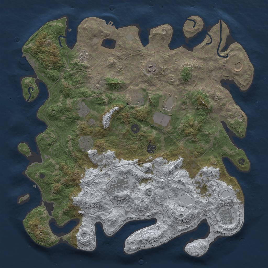 Rust Map: Procedural Map, Size: 4250, Seed: 767287, 19 Monuments