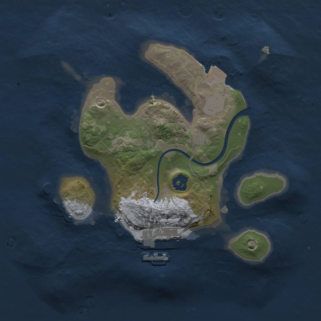 Rust Map: Procedural Map, Size: 2000, Seed: 7824524, 2 Monuments