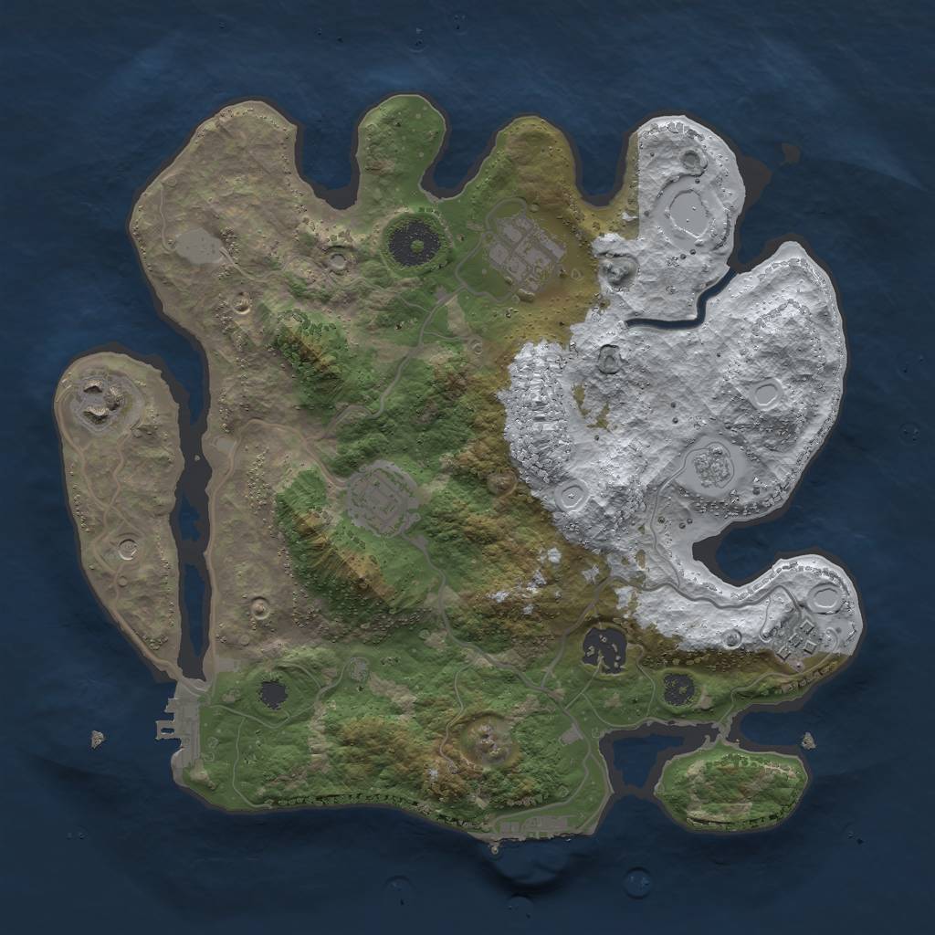Rust Map: Procedural Map, Size: 3000, Seed: 1122, 14 Monuments