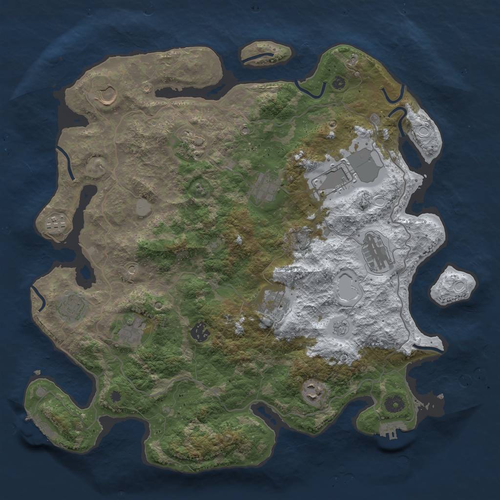 Rust Map: Procedural Map, Size: 4000, Seed: 91870510, 20 Monuments