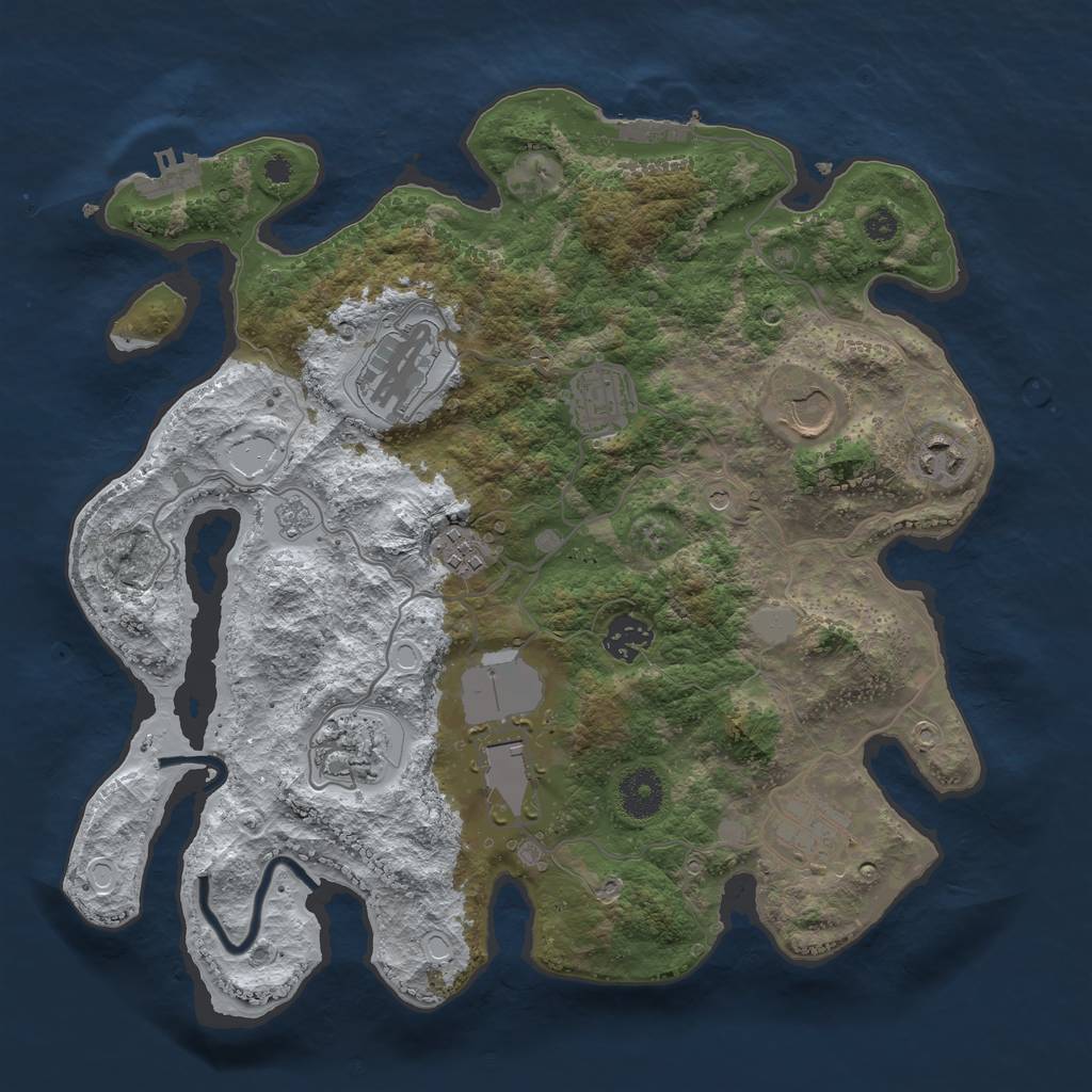 Rust Map: Procedural Map, Size: 3500, Seed: 792864188, 18 Monuments