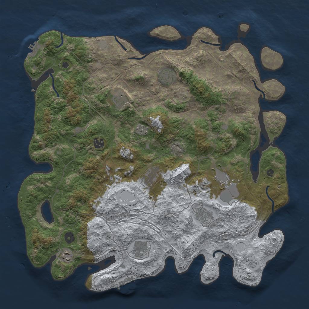 Rust Map: Procedural Map, Size: 4250, Seed: 21502, 18 Monuments