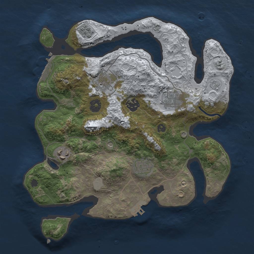 Rust Map: Procedural Map, Size: 3000, Seed: 20098466, 15 Monuments