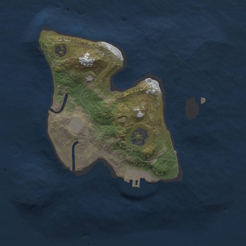 Rust Map: Procedural Map, Size: 2000, Seed: 4242, 6 Monuments