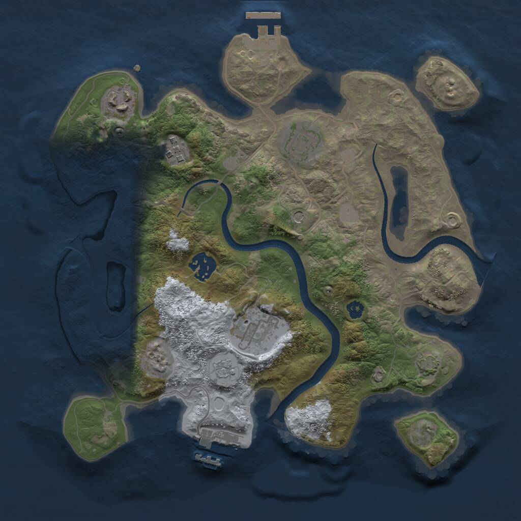 Rust Map: Procedural Map, Size: 3000, Seed: 722427940, 11 Monuments