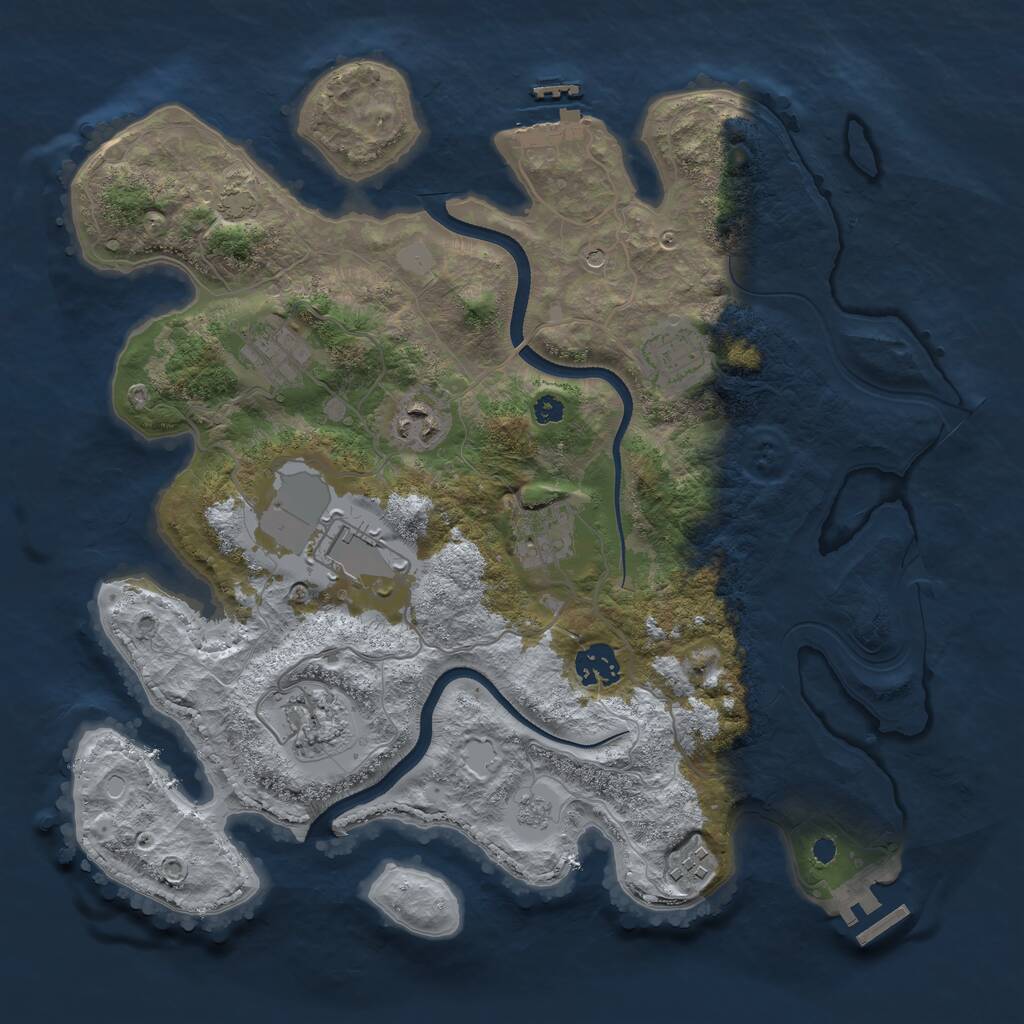 Rust Map: Procedural Map, Size: 3500, Seed: 1956546231, 14 Monuments
