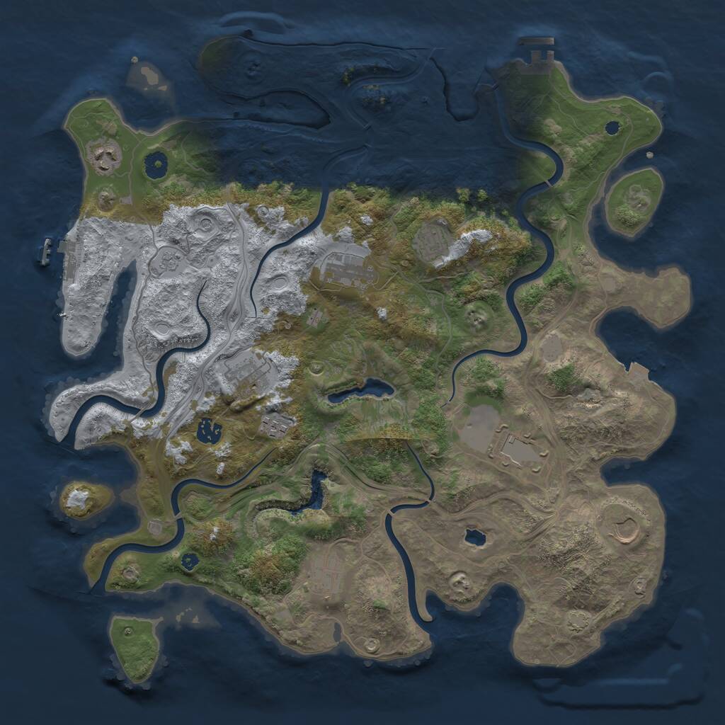 Rust Map: Procedural Map, Size: 4250, Seed: 784293, 15 Monuments