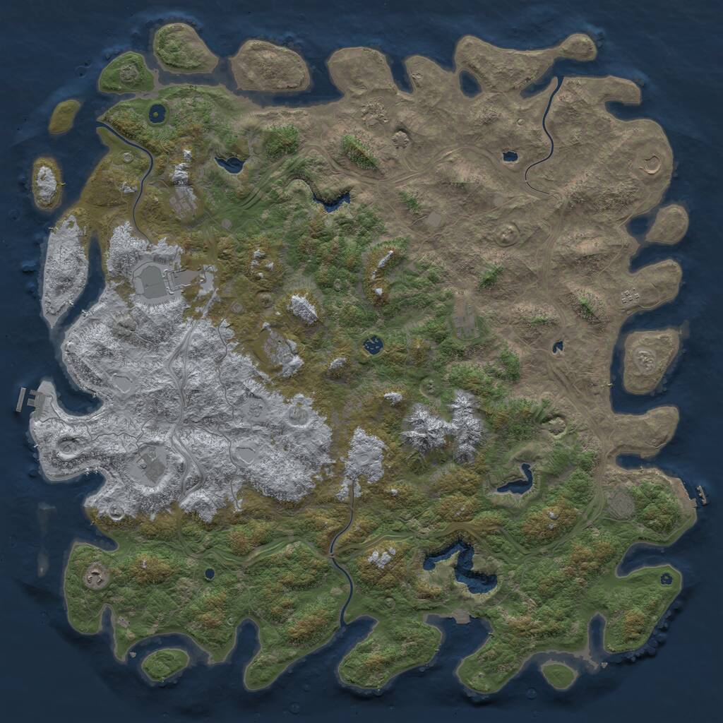 Rust Map: Procedural Map, Size: 6000, Seed: 6272022, 17 Monuments