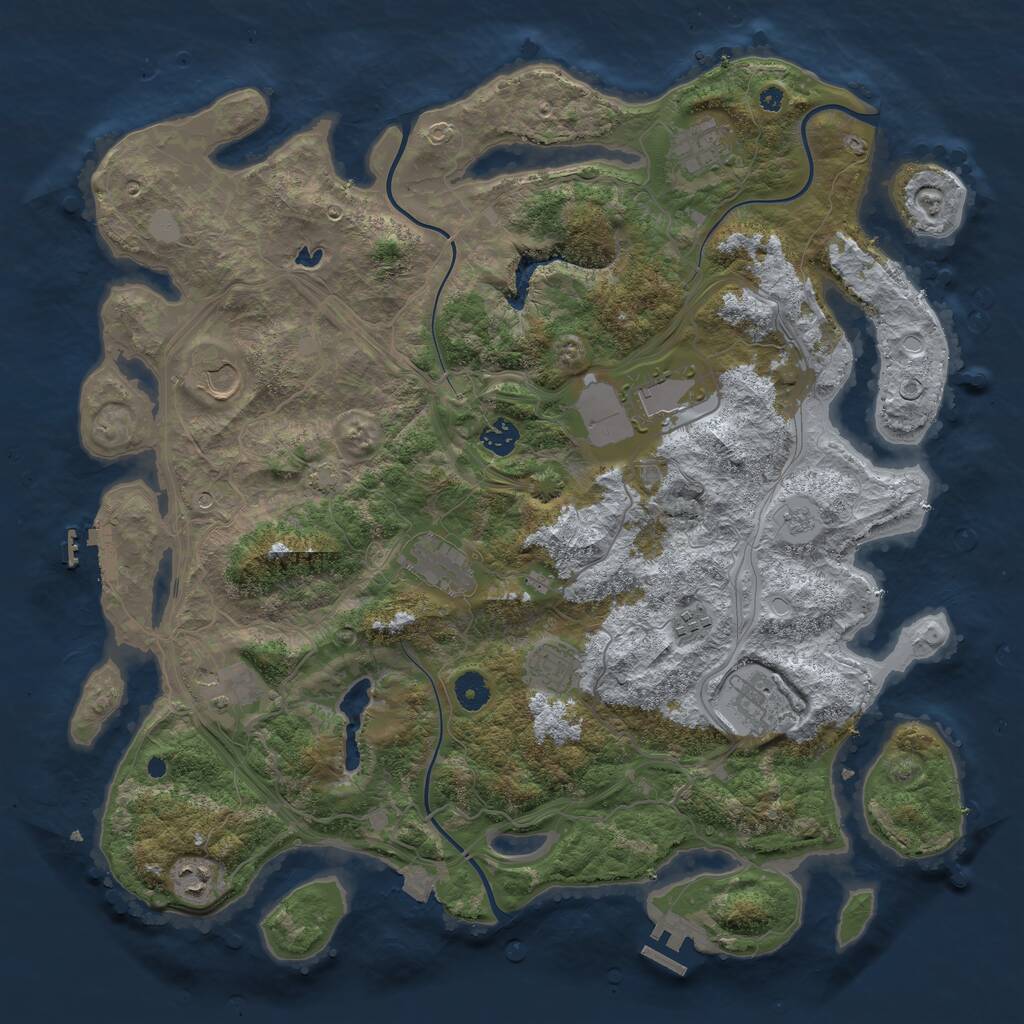 Rust Map: Procedural Map, Size: 4250, Seed: 825307, 16 Monuments