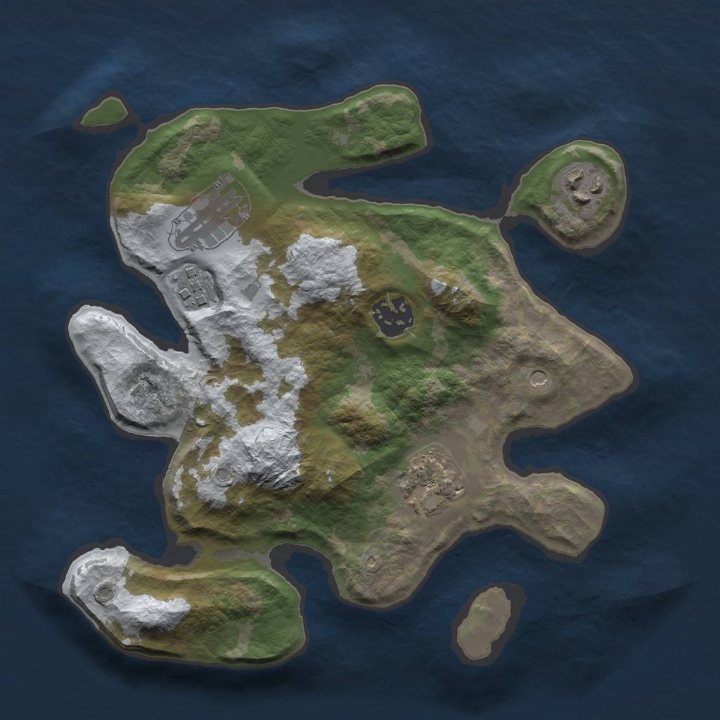 Rust Map: Barren, Size: 2700, Seed: 223, 8 Monuments