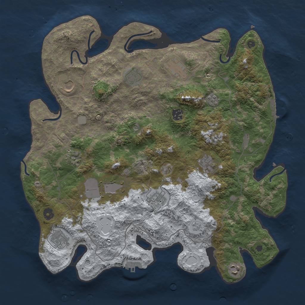 Rust Map: Procedural Map, Size: 4000, Seed: 526347, 20 Monuments