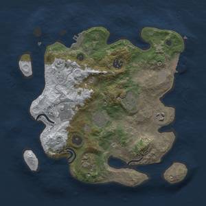 Thumbnail Rust Map: Procedural Map, Size: 3000, Seed: 32185, 15 Monuments