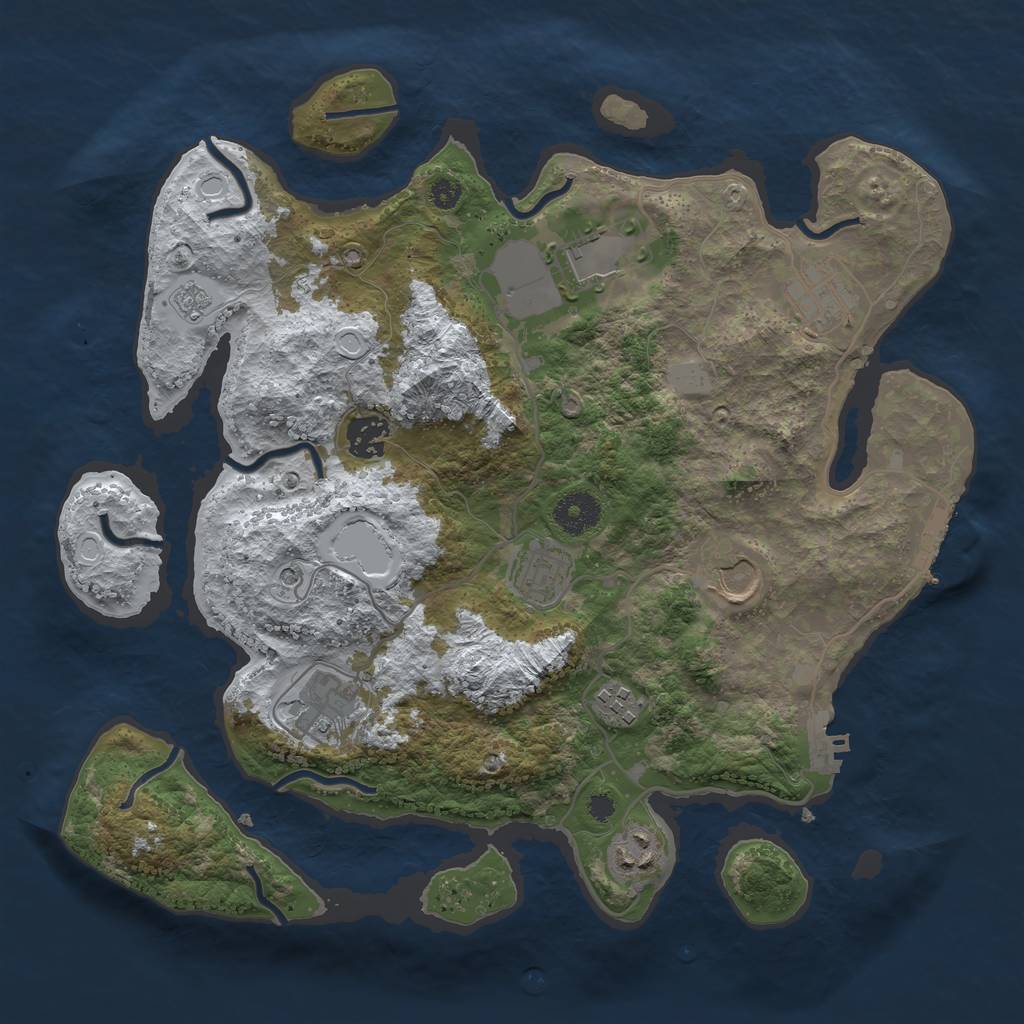 Rust Map: Procedural Map, Size: 3500, Seed: 52425242, 17 Monuments