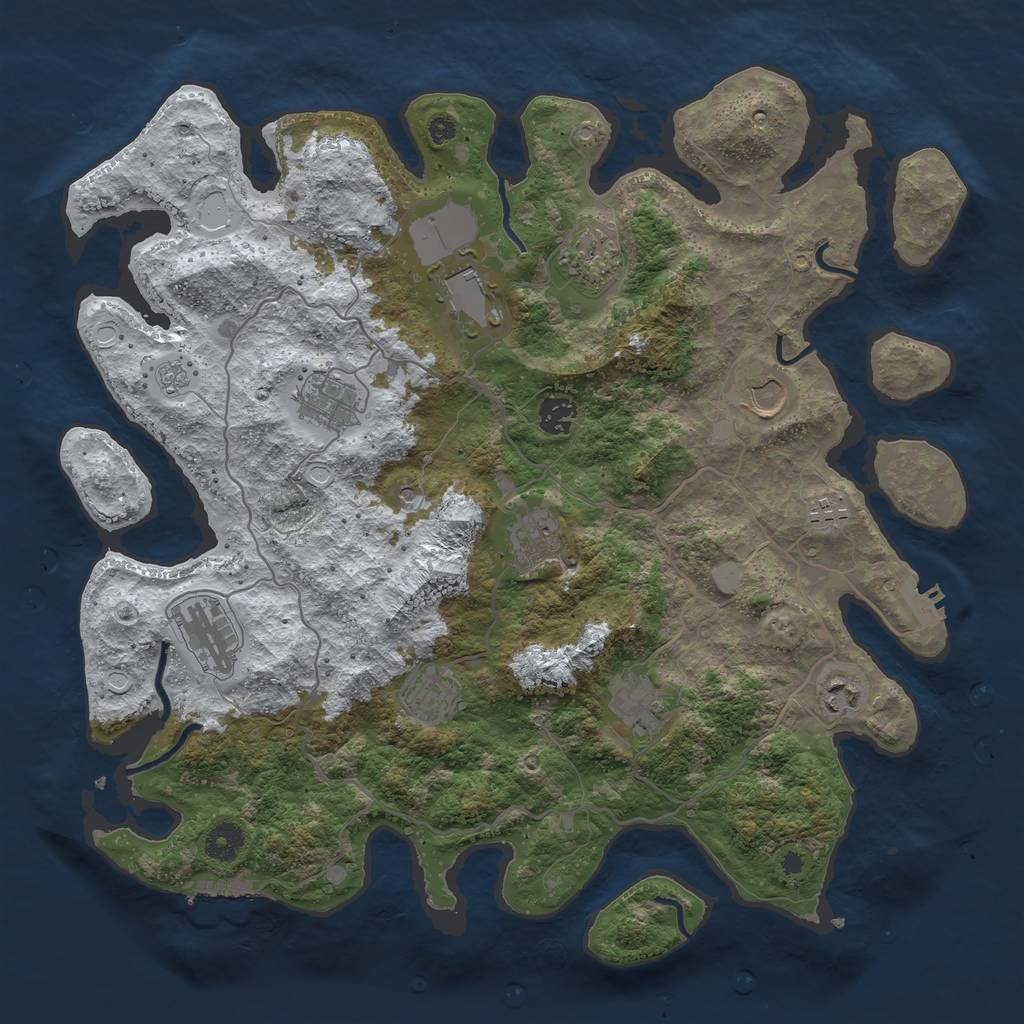 Rust Map: Procedural Map, Size: 4000, Seed: 1489280735, 20 Monuments