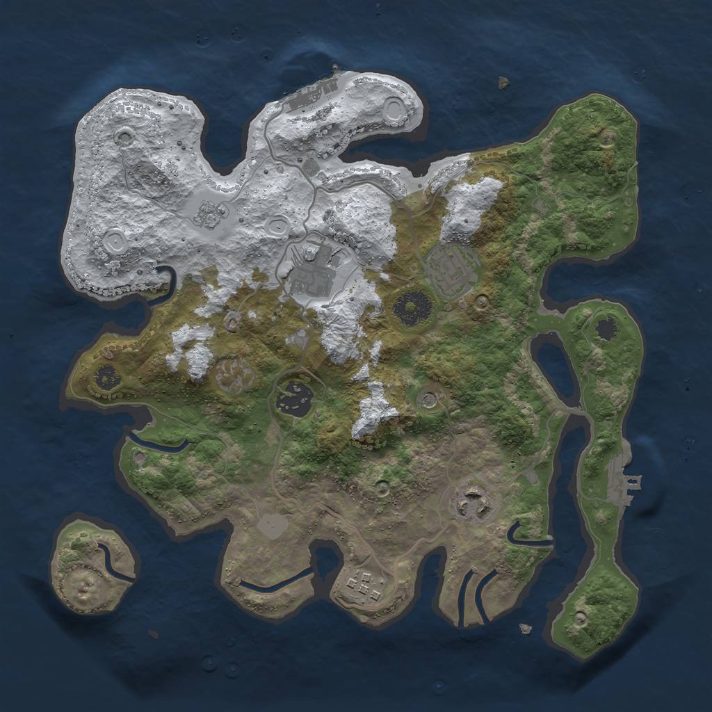 Rust Map: Procedural Map, Size: 3000, Seed: 17005, 14 Monuments