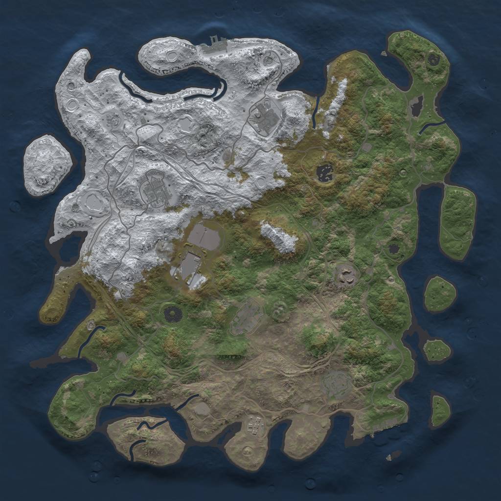 Rust Map: Procedural Map, Size: 4250, Seed: 452625, 17 Monuments