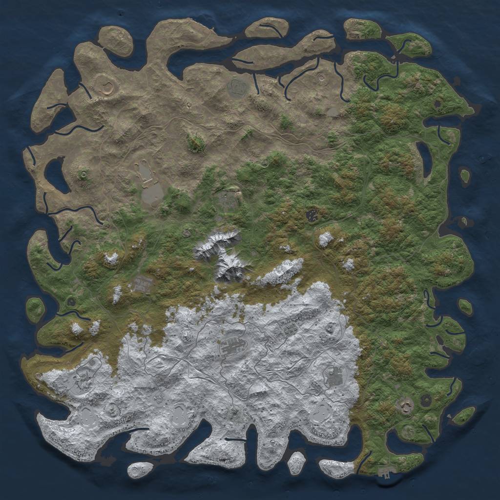 Rust Map: Procedural Map, Size: 6000, Seed: 22792279, 20 Monuments